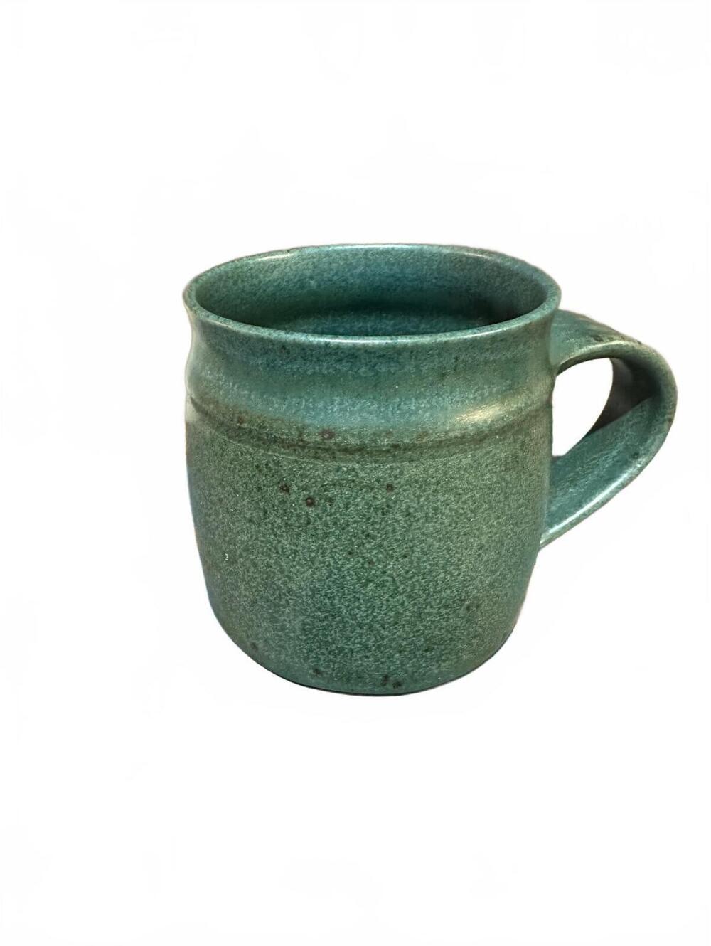 Carole Beal Maine Studio Pottery Green Stoneware Mug